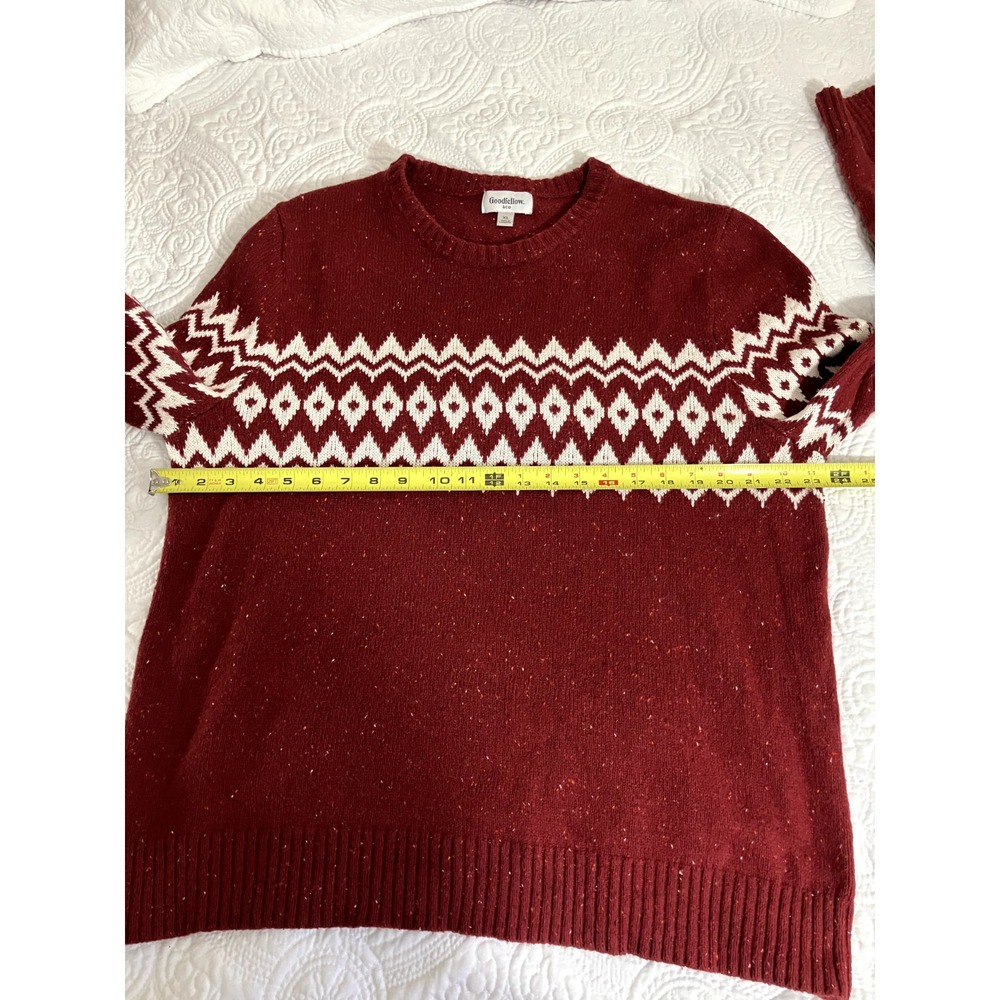 Goodfellow & Co Fair Isle Men's XL Sweater Burgundy/Red Ski Warm Knit Alpine - Picture 4 of 8